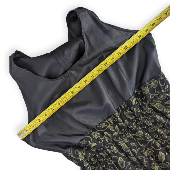 Moody Cottagegoth Jacket Dress ~ Gold Scrollwork & Velvet Trim - Picture 12 of 14